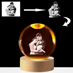 Personalized Crystal Snow Globe Night Light – Custom Keepsake