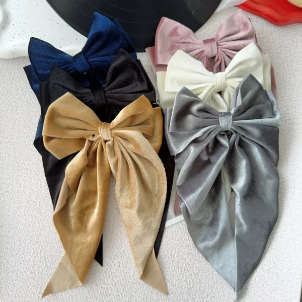Elegant Long Bow Ribbon Hairpin – Multi-Color - Image 2