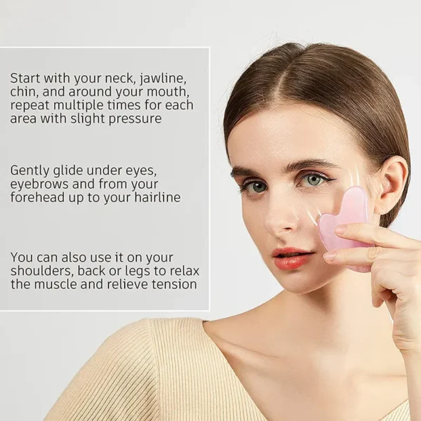 Rose Quartz Face Roller & Gua Sha Massage Set - Image 32