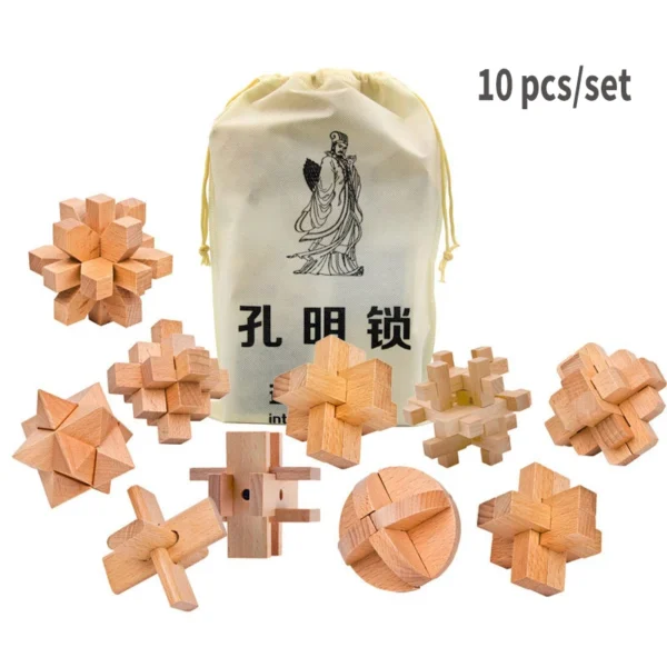 3D Wooden Puzzle Set – Handmade Educational Mind Game - Image 6