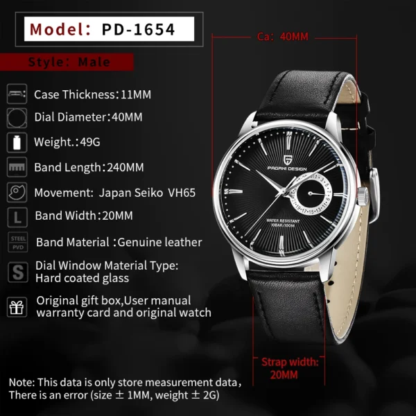 PAGANI DESIGN Men’s Sports Quartz Waterproof Watch - Image 4