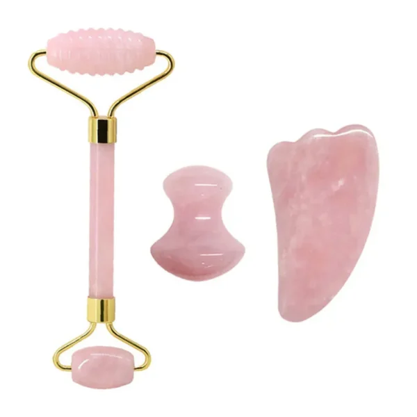 Rose Quartz Face Roller & Gua Sha Massage Set - Image 15