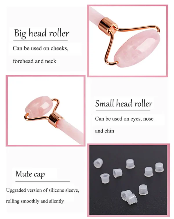 Rose Quartz Face Roller & Gua Sha Massage Set - Image 29