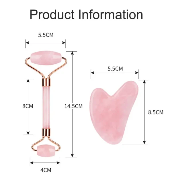 Rose Quartz Face Roller & Gua Sha Massage Set - Image 34