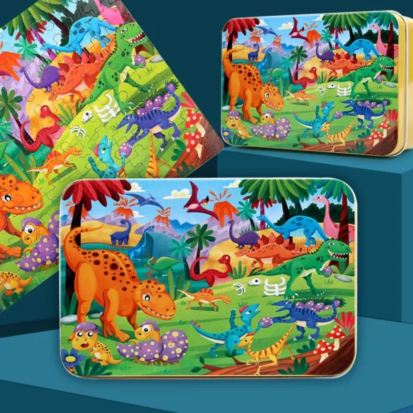 100pcs Kids Cartoon Wooden Puzzle Educational Toy - Image 9