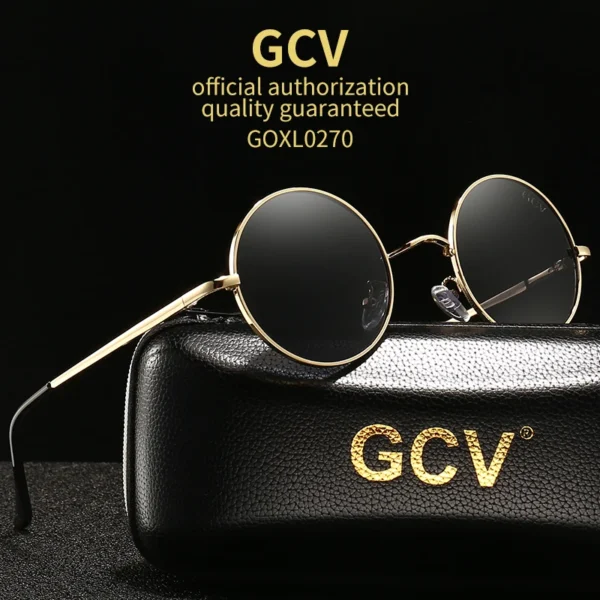 GCV Steampunk Round Polarized Sunglasses UV400 - Image 3