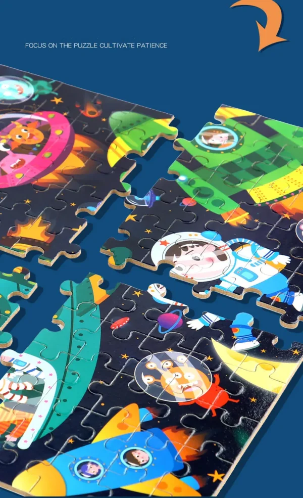 100pcs Kids Cartoon Wooden Puzzle Educational Toy - Image 18