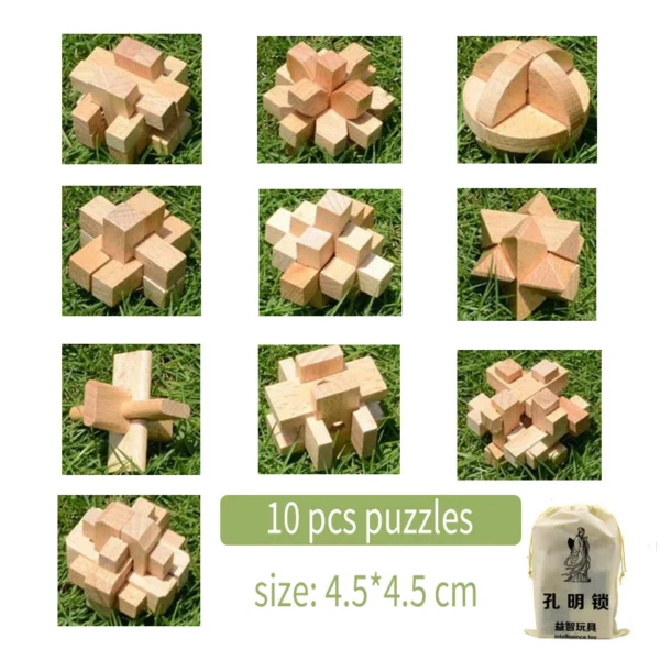 3D Wooden Puzzle Set – Handmade Educational Mind Game - Image 17
