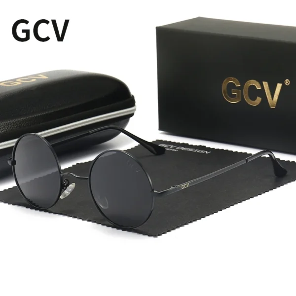 GCV Steampunk Round Polarized Sunglasses UV400 - Image 11