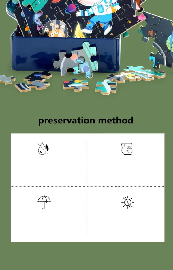 100pcs Kids Cartoon Wooden Puzzle Educational Toy - Image 35