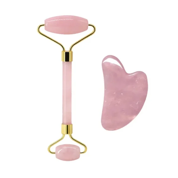 Rose Quartz Face Roller & Gua Sha Massage Set - Image 10