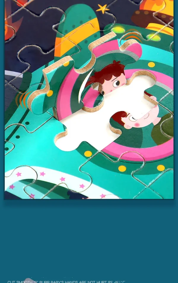 100pcs Kids Cartoon Wooden Puzzle Educational Toy - Image 28