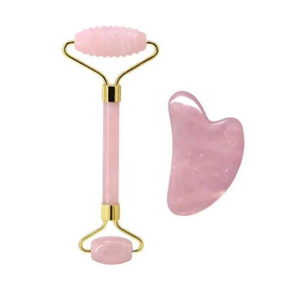 Rose Quartz Face Roller & Gua Sha Massage Set - Image 20