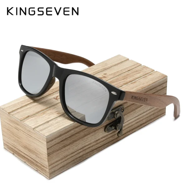 KINGSEVEN Wooden Polarized Sunglasses Men Women UV400 - Image 12