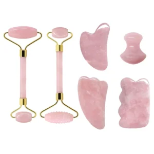 Rose Quartz Face Roller & Gua Sha Massage Set
