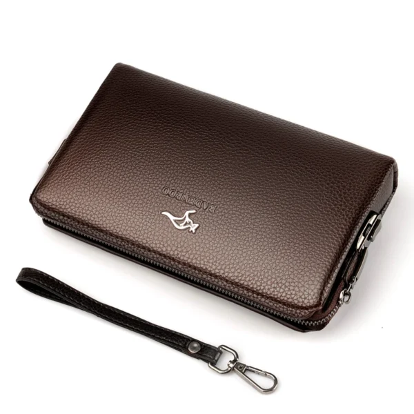 KANGAROO Men’s Luxury PU Leather Clutch Wallet Bag - Image 3