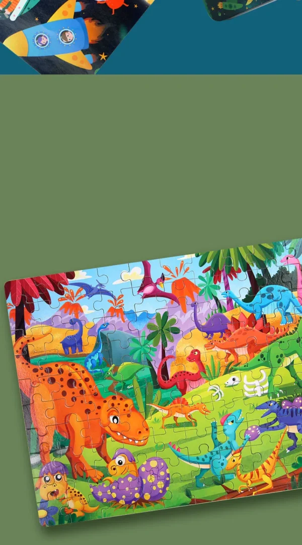 100pcs Kids Cartoon Wooden Puzzle Educational Toy - Image 30
