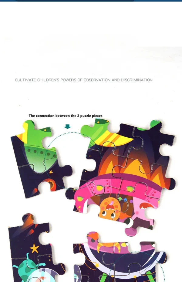 100pcs Kids Cartoon Wooden Puzzle Educational Toy - Image 19