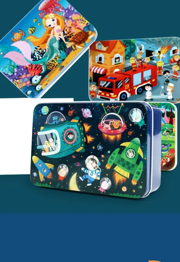 100pcs Kids Cartoon Wooden Puzzle Educational Toy - Image 17