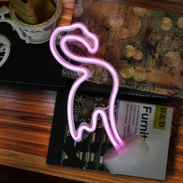 LED Neon Night Light – Flamingo, Unicorn & More - Image 4