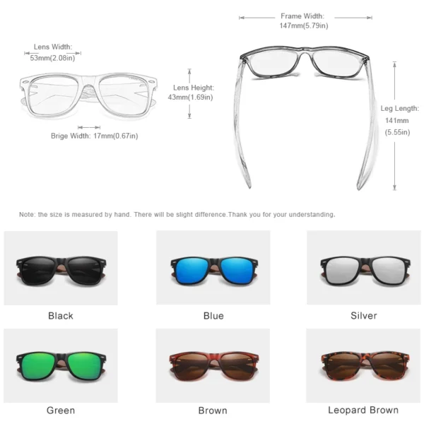 KINGSEVEN Wooden Polarized Sunglasses Men Women UV400 - Image 2
