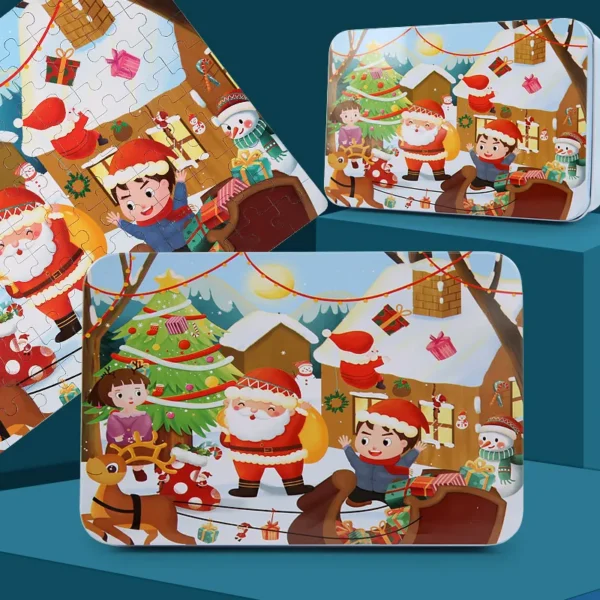 100pcs Kids Cartoon Wooden Puzzle Educational Toy - Image 12