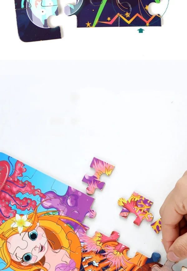 100pcs Kids Cartoon Wooden Puzzle Educational Toy - Image 20