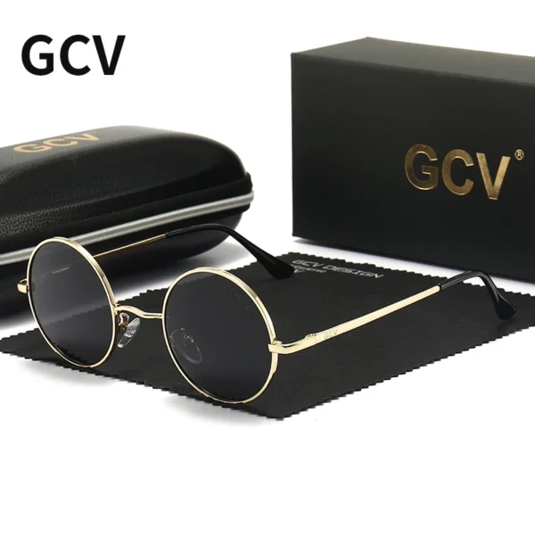 GCV Steampunk Round Polarized Sunglasses UV400 - Image 2