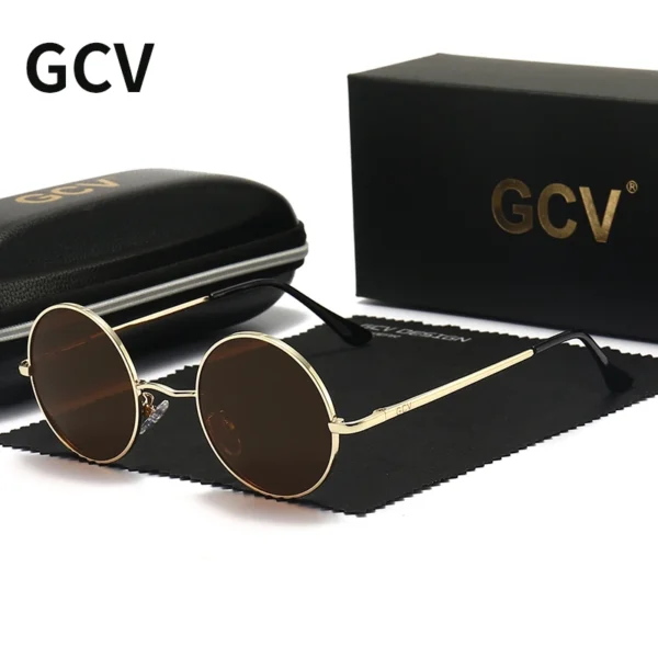 GCV Steampunk Round Polarized Sunglasses UV400 - Image 9