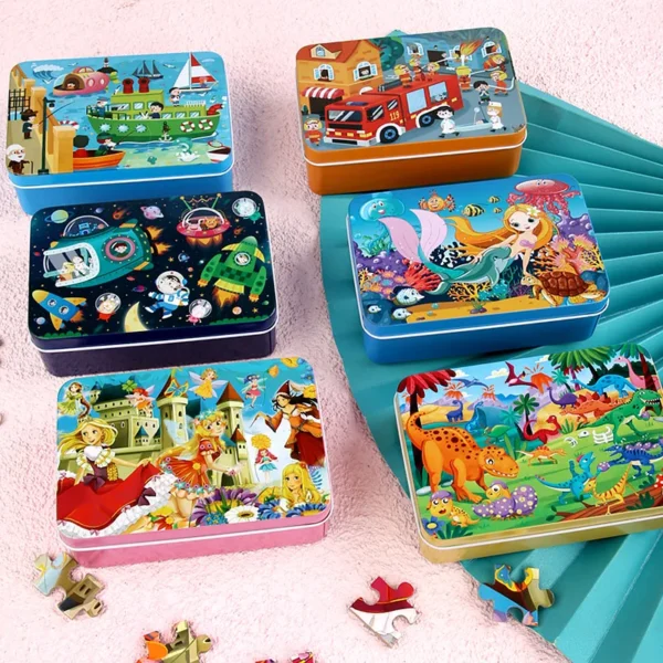 100pcs Kids Cartoon Wooden Puzzle Educational Toy - Image 3