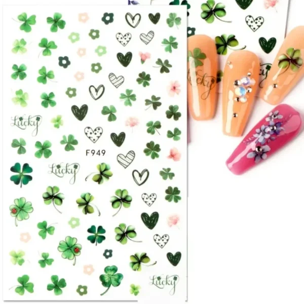 3D Nail Art Stickers White Daisy Floral & Fruit Decals - Image 51