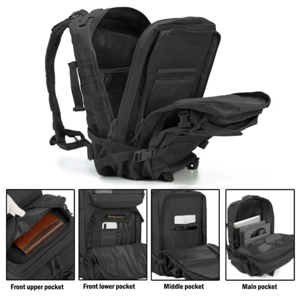 45L Tactical Backpack Molle Assault Rucksack for Hiking & Fitness - Image 4