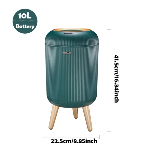 Smart Motion Sensor Bin – 8L Round Plastic, Touch-Lid - Image 9