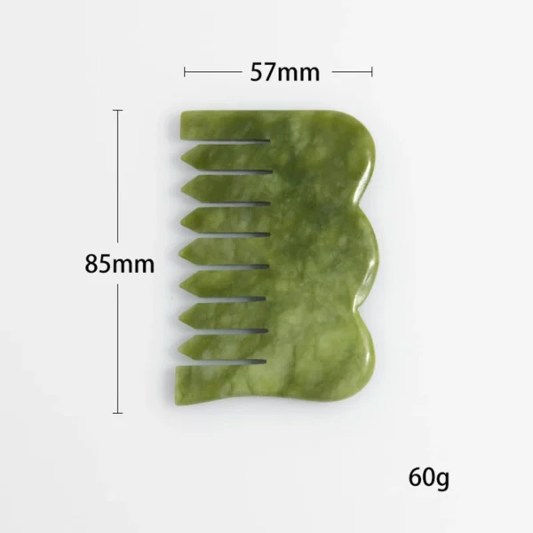 Natural Jade Gua Sha Comb Massager for Face & Body - Image 12
