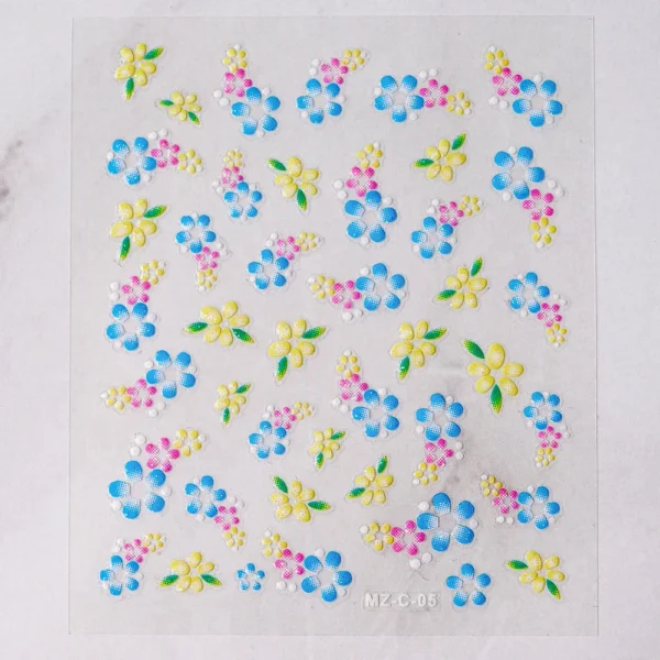 30 Sheets 3D Nail Stickers Flowers & Butterfly Designs - Image 4