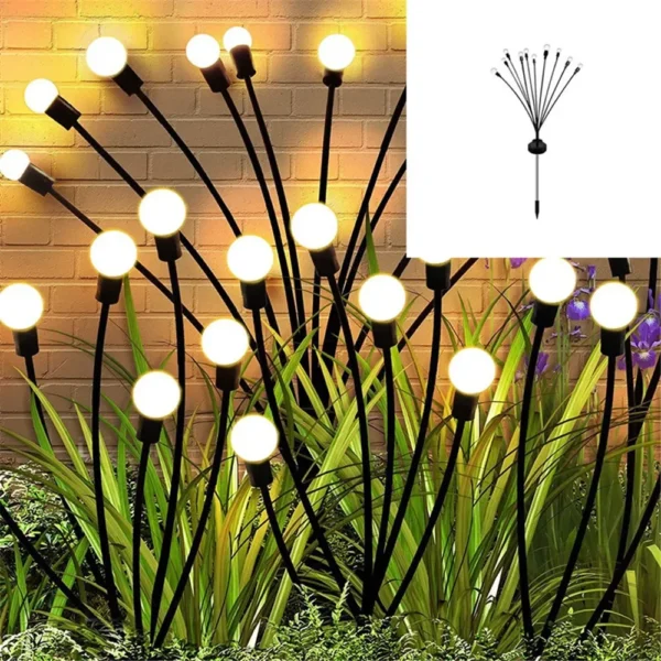 2pcs Solar Firefly Garden Lights – 10 LED - Image 9