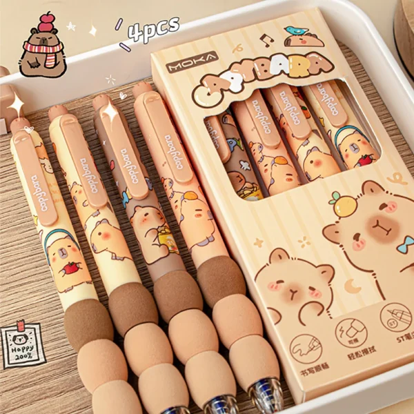 4-Pack Cute Capybara Erasable Gel Pens – Smooth & Quick-Dry - Image 7