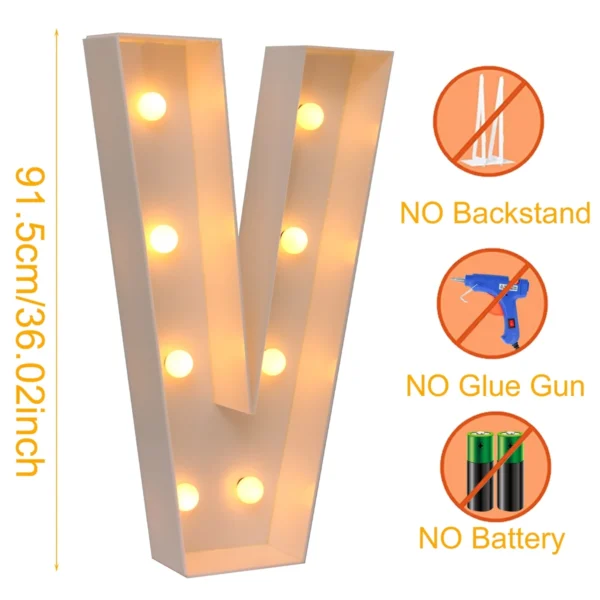 91.5cm LED Light Letter Frame Box for Party & Events - Image 19