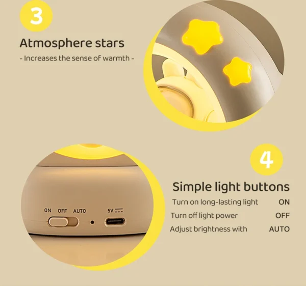 Cute Animal Moon Night Light – USB Rechargeable Lamp - Image 22