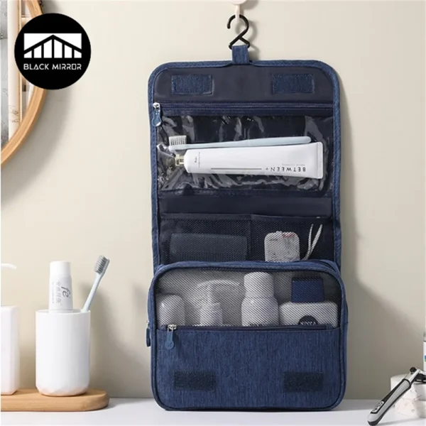 Large Capacity Waterproof Toiletry & Makeup Bag with Hook - Image 2