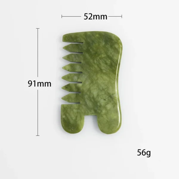 Natural Jade Gua Sha Comb Massager for Face & Body - Image 7