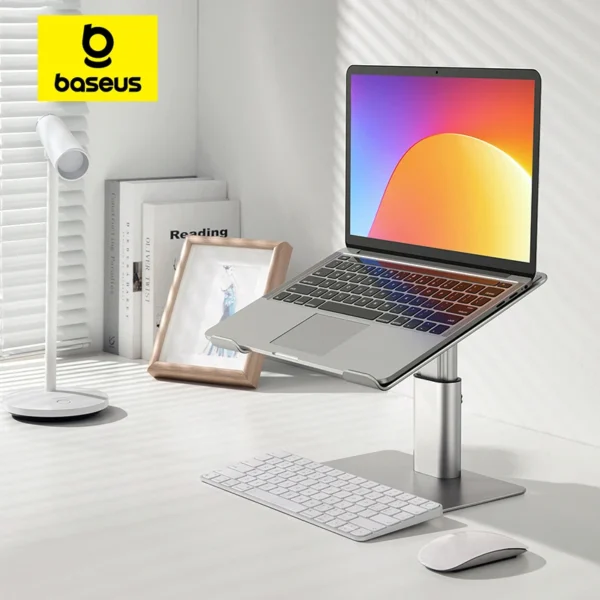 Baseus Adjustable Aluminium Laptop Stand – Silver - Image 2