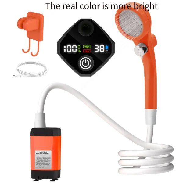 Portable Camping Shower Pump with Digital Display 6000mAh - Image 2