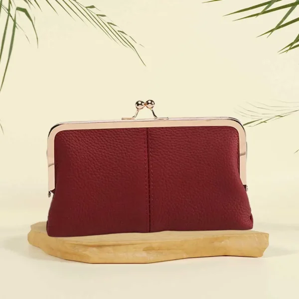 Vintage Genuine Leather Kiss Lock Travel Wallet Purse - Image 10