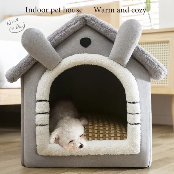 Folding Dog & Cat House – Removable Cover Pet Bed - Image 10