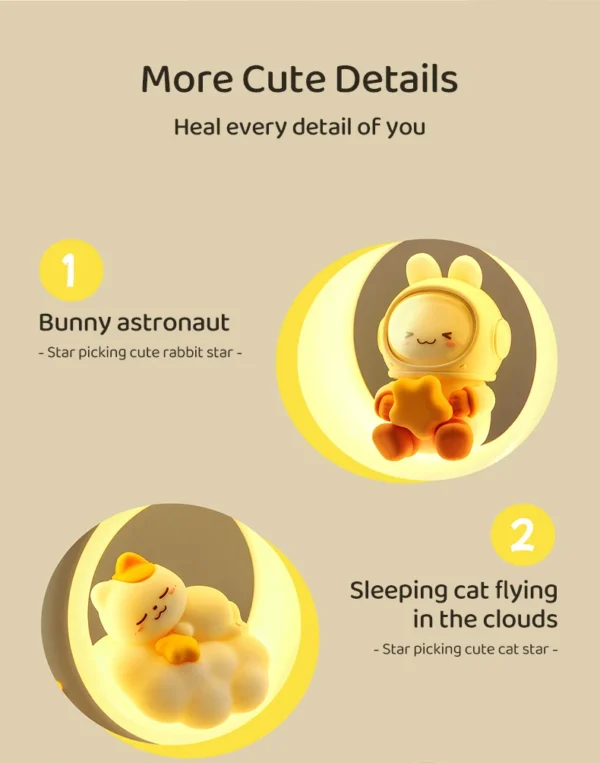 Cute Animal Moon Night Light – USB Rechargeable Lamp - Image 21