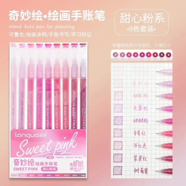 Set of 6 Morandi Gel Pens for Drawing & DIY Projects - Image 20