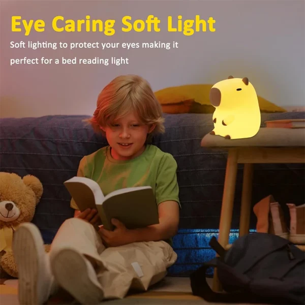 Capybara Silicone Night Light – USB Rechargeable - Image 3