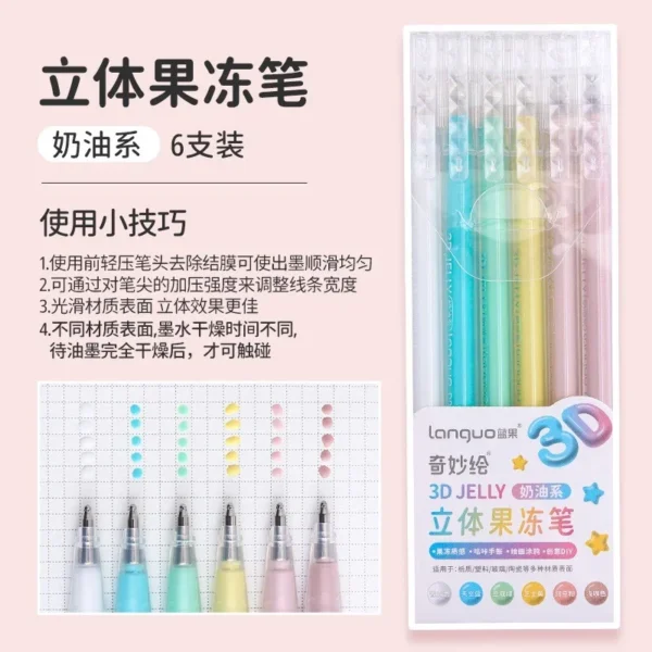 Set of 6 Morandi Gel Pens for Drawing & DIY Projects - Image 26