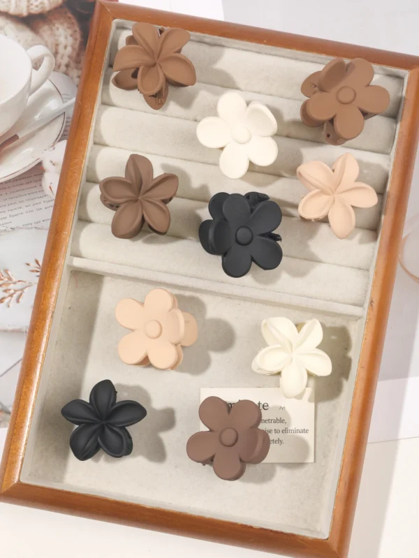 5 Pcs Matte Flower Hair Claw Clips for Women & Girls - Image 28